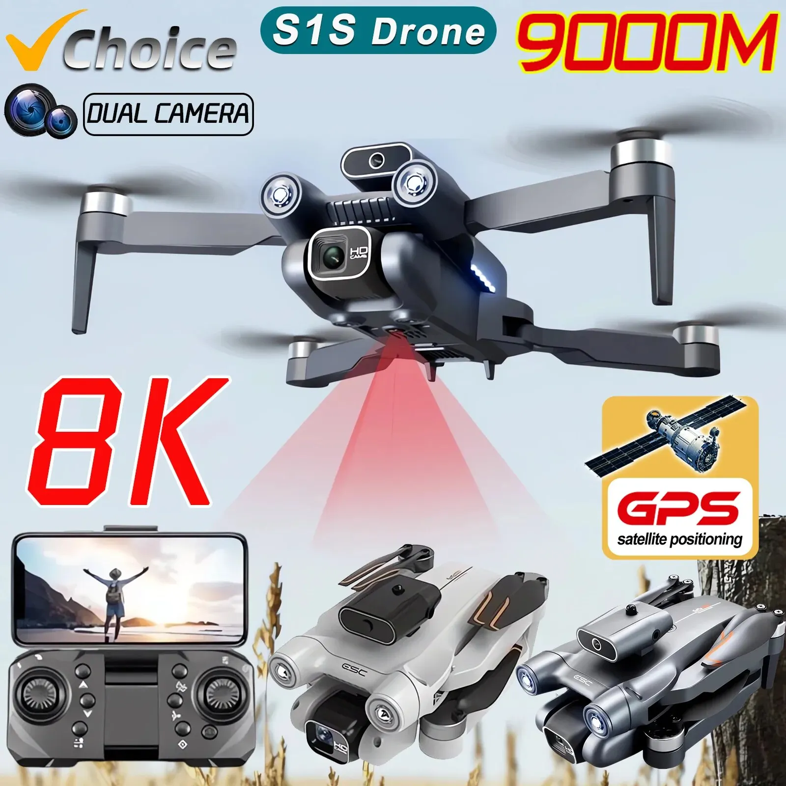 New S1S 5G GPS Drone Camera 8K - Drone Mapping ulasan dan harga